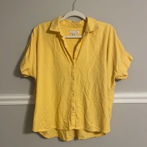 Yellow short sleeve button downshirt from Free Assembly, size M (made in India)